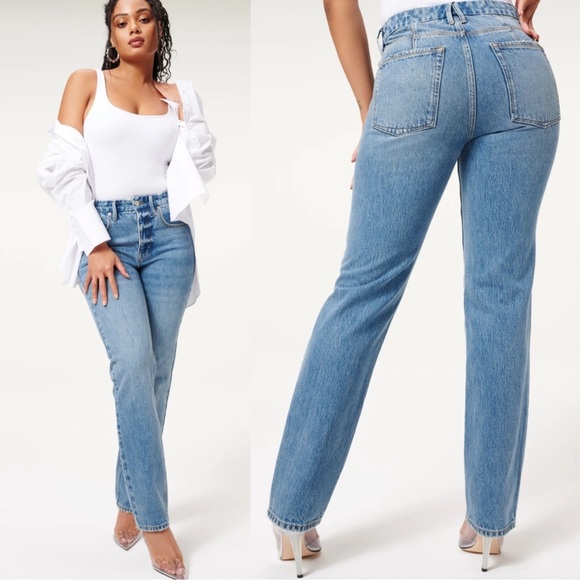 GOOD AMERICAN Icon High Rise Jeans Blue952 - Picture 2 of 13